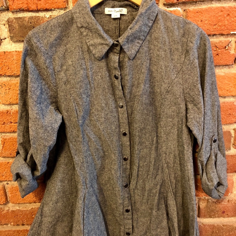 Simply noelle long button shirt